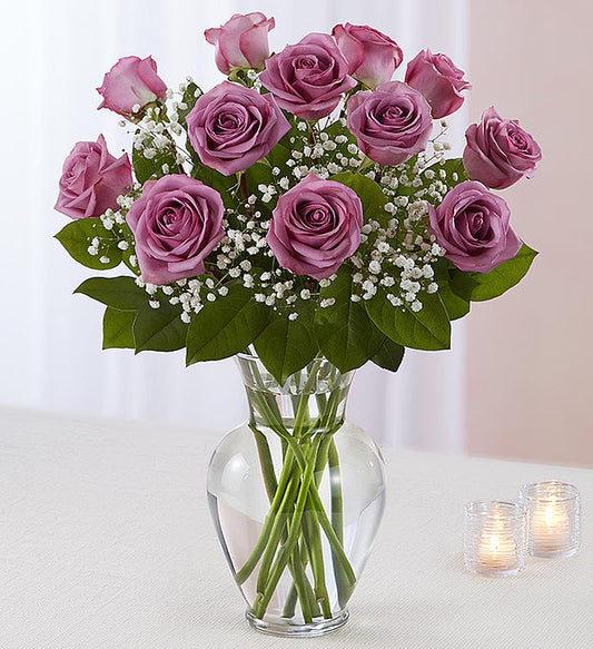 Classic Dozen Purple Roses